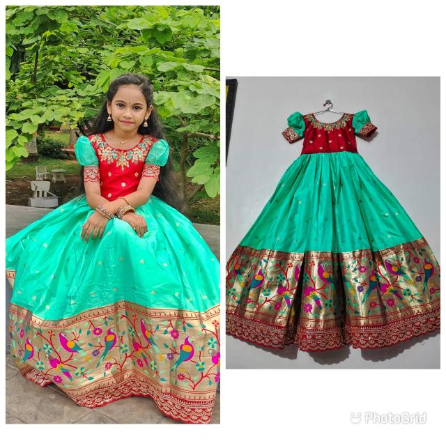Kids gown silk Surat kidswear market